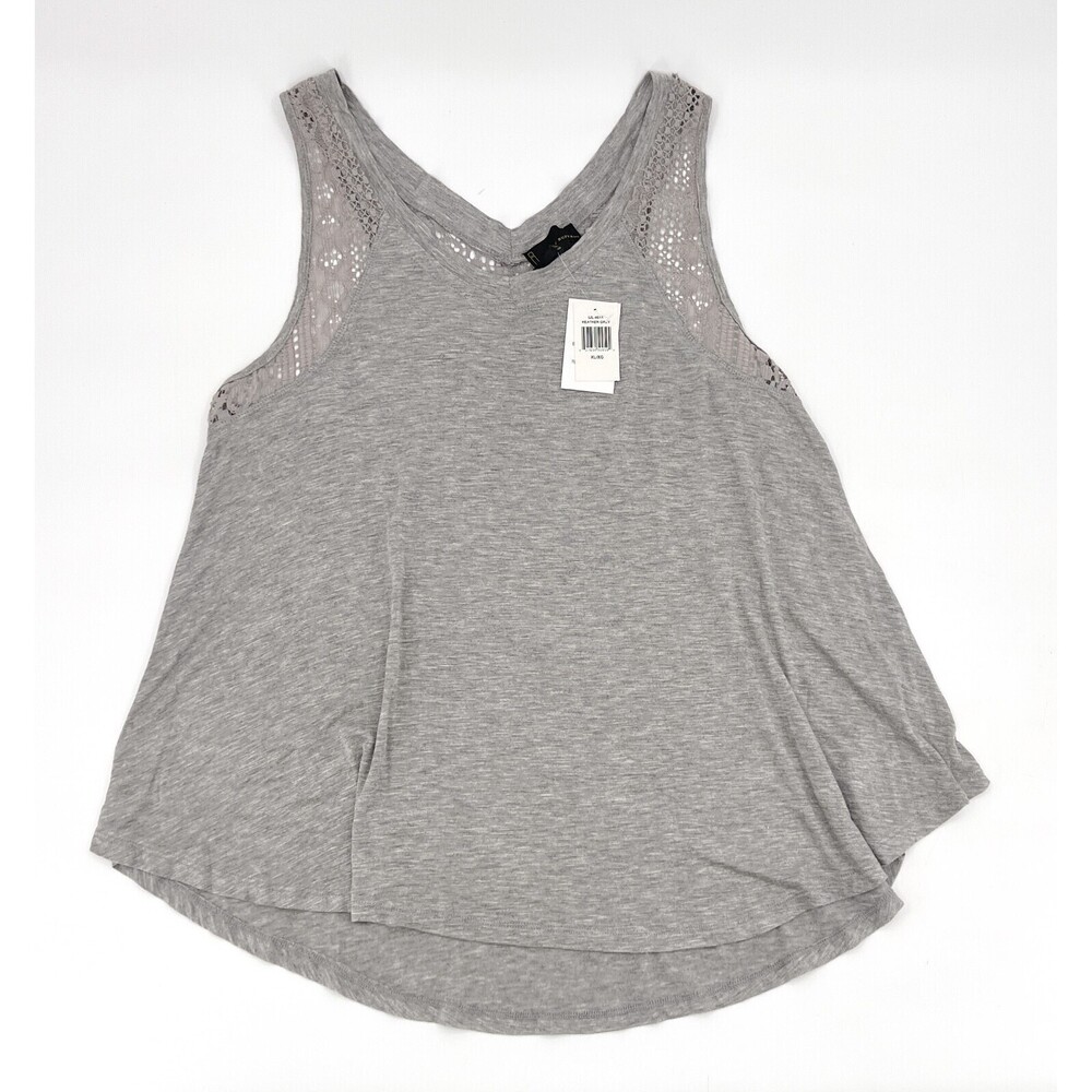 NEW I jeans Buffalo Shirt Womens Extra Large Gray Blouse Tank Lace Sleeveless